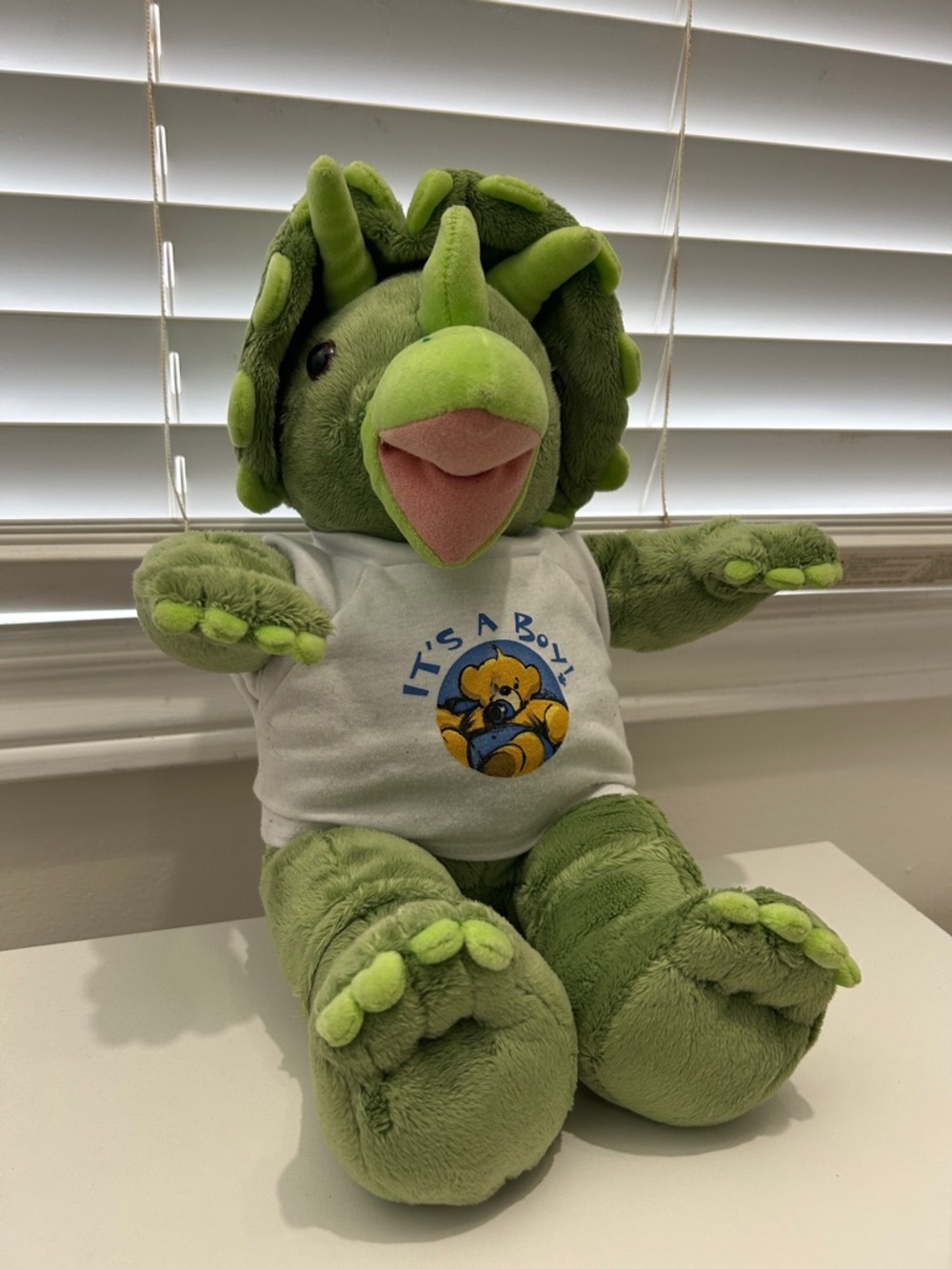 Build-A-Bear Green Triceratops Plush with White Tee